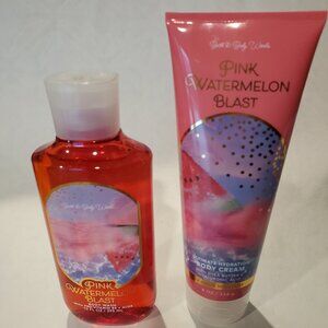 Bath & Body Works Pink Watermelon Blast Body Wash and Body Cream Set